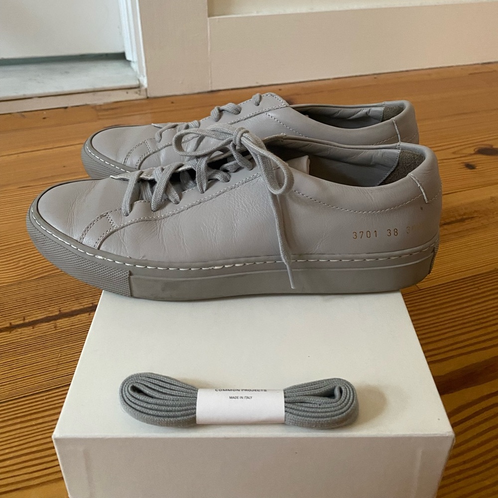 Woman by Common Projects Grey Achilles Low Top Sneaker - Picture 5 of 6
